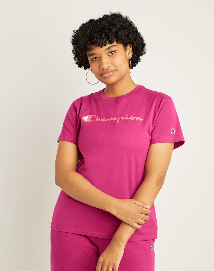 Champion T-Shirt Dames - Roze - Classic ( 367518-KDJ )